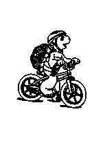 coloriage Franklin  fait du velo